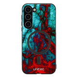 Samsung Galaxy S23 Plus marmori suojakuoret - Blue Red Marble