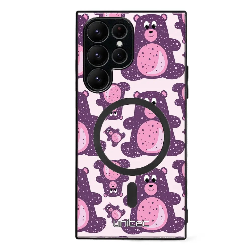 Samsung Galaxy S23 Ultra suojakuoret - Purple Teddy Bear