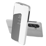 Hopea Samsung Galaxy S24 FE 5G Flip suojakuori, kolminkertaiset takakamerat ja peilimainen näyttö