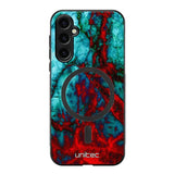 Samsung Galaxy S24 FE marmori suojakuoret - Blue Red Marble