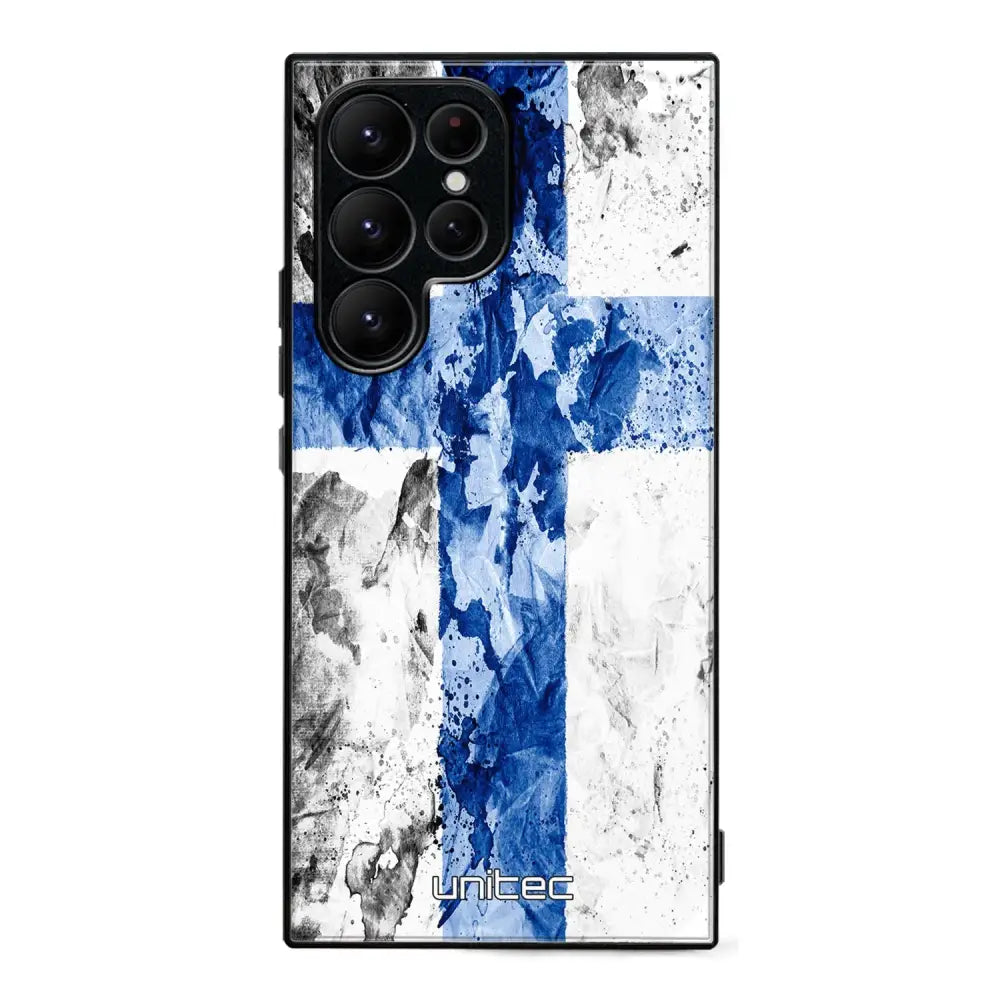 Samsung Galaxy S25 Ultra suojakuoret - Painted Finnish Flag - Ei