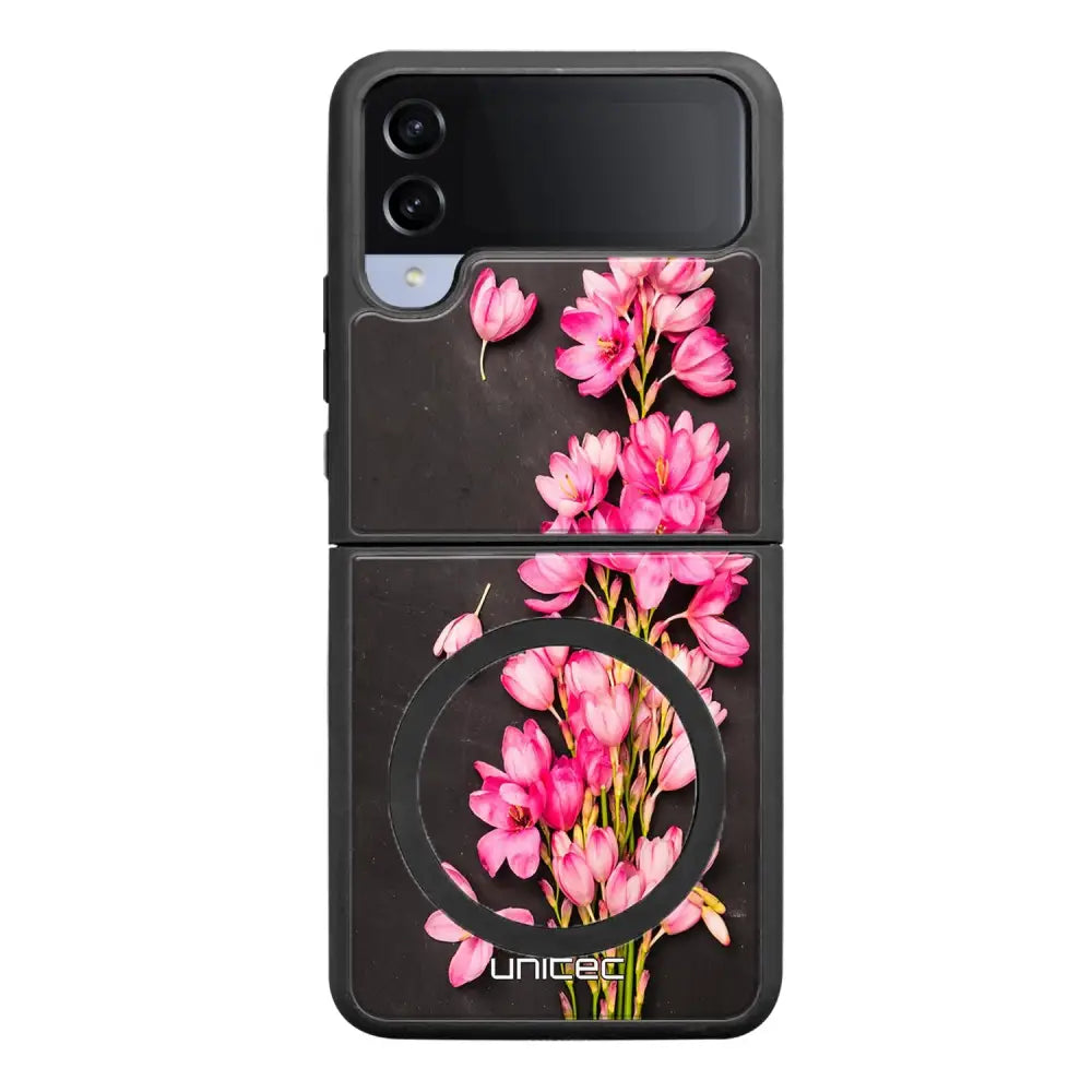 Samsung Galaxy Z Flip 4 kukka suojakuoret - Pink Flowers