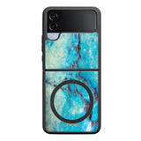 Samsung Galaxy Z Flip 4 marmori suojakuoret - Turquoise Marble