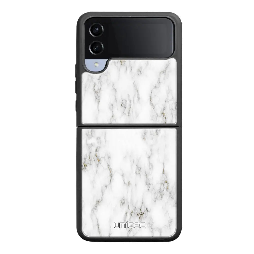 Samsung Galaxy Z Flip 4 marmori suojakuoret - White Marble - Ei