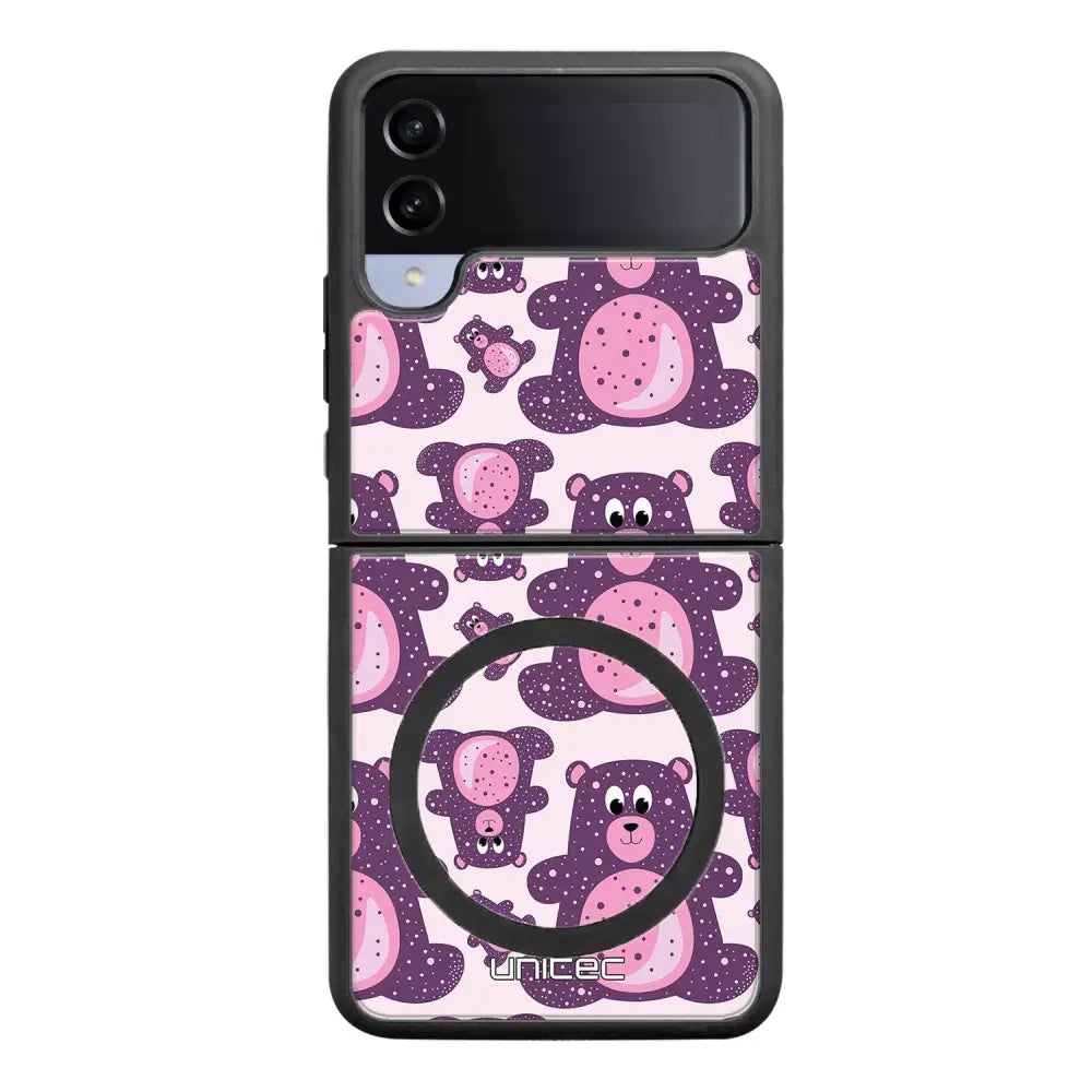 Samsung Galaxy Z Flip 4 suojakuoret - Purple Teddy Bear