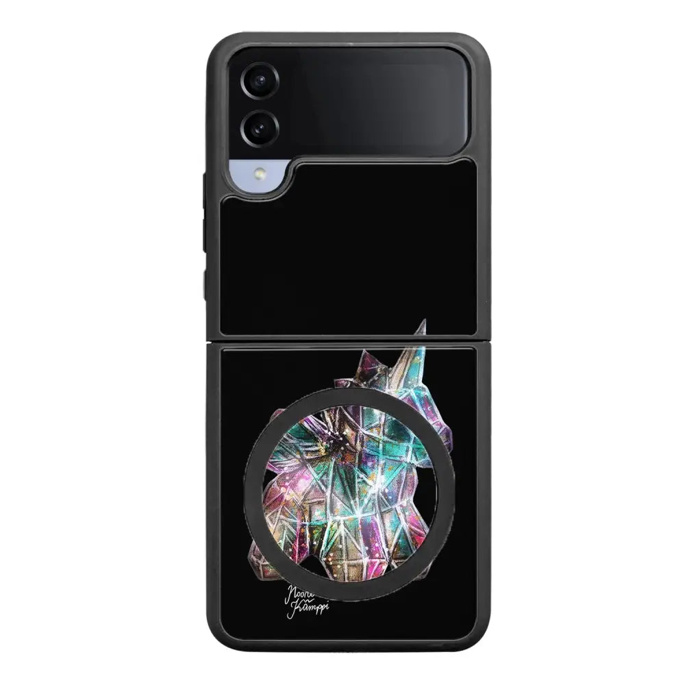 Samsung Galaxy Z Flip 4 unicorn suojakuoret - Musta - Noora Kämppi