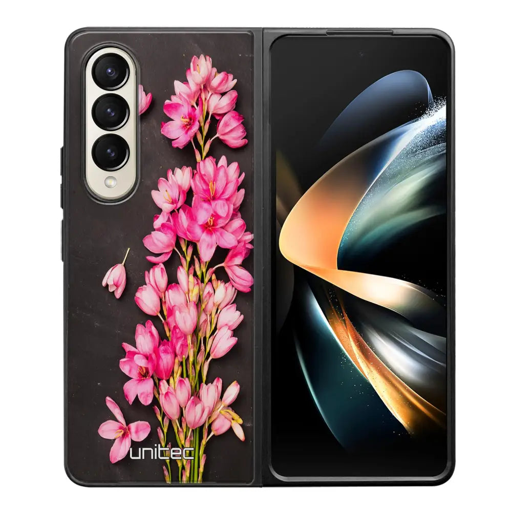 Samsung Galaxy Z Fold 4 kukka suojakuoret - Pink Flowers - Ei