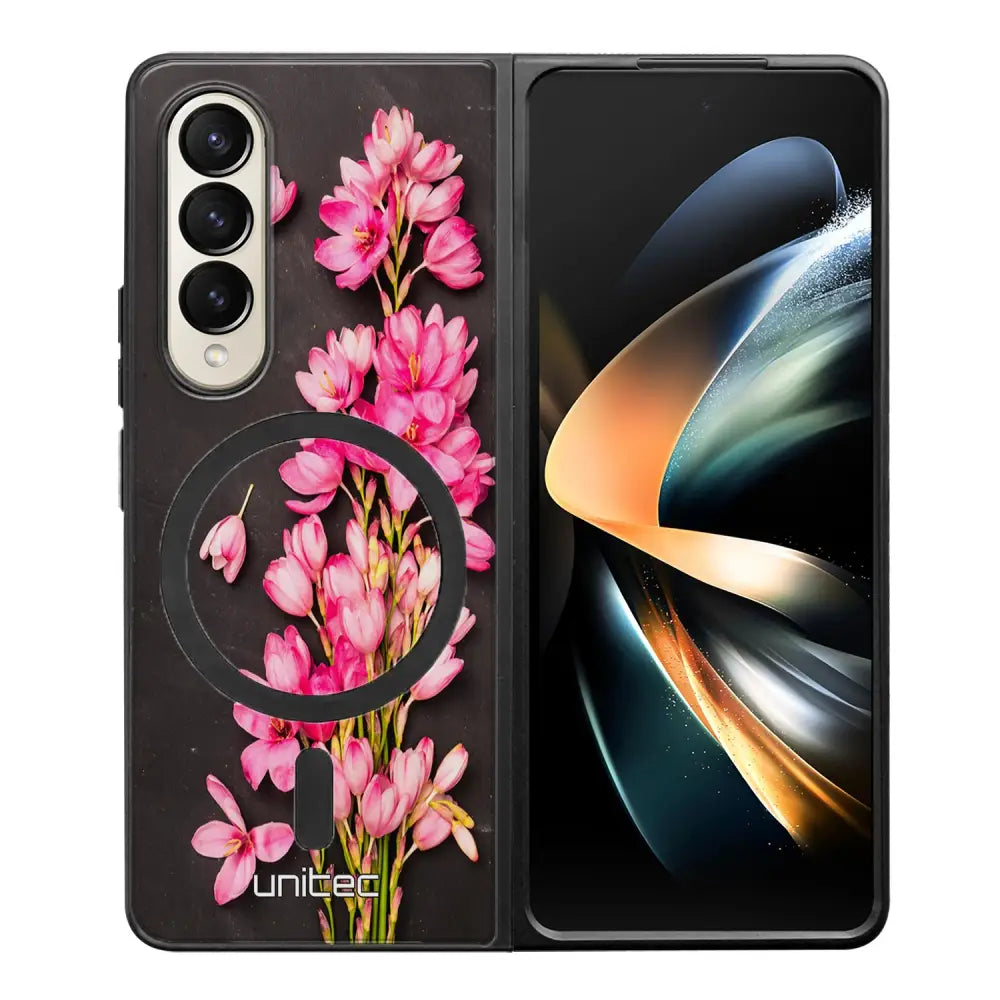 Samsung Galaxy Z Fold 4 kukka suojakuoret - Pink Flowers