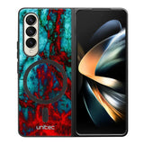Samsung Galaxy Z Fold 4 marmori suojakuoret - Blue Red Marble