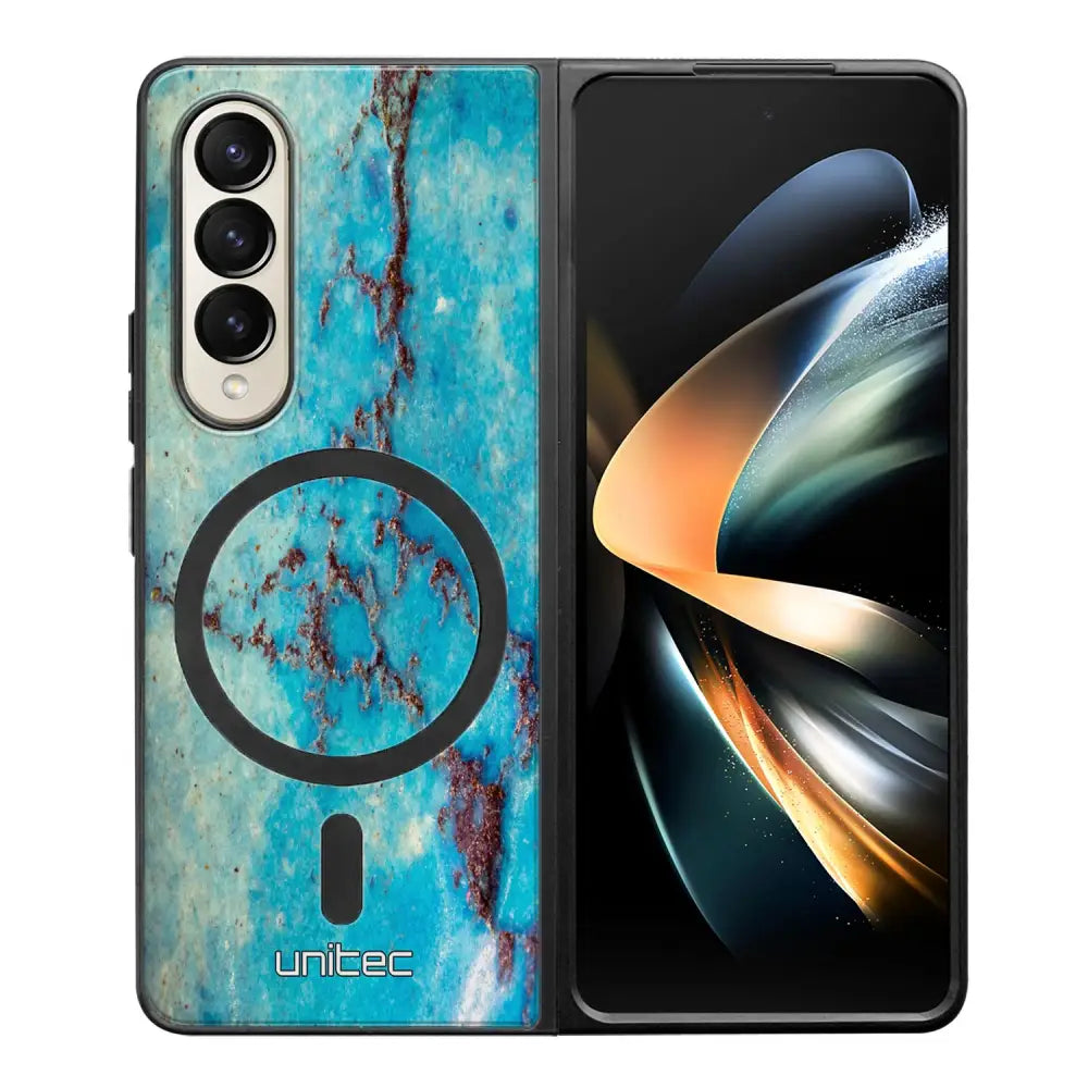 Samsung Galaxy Z Fold 4 marmori suojakuoret - Turquoise Marble