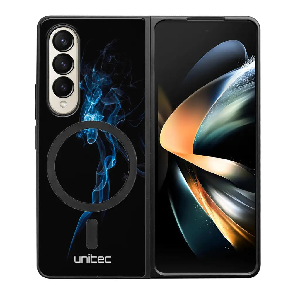 Samsung Galaxy Z Fold 4 suojakuoret - Blue Smoke On Black