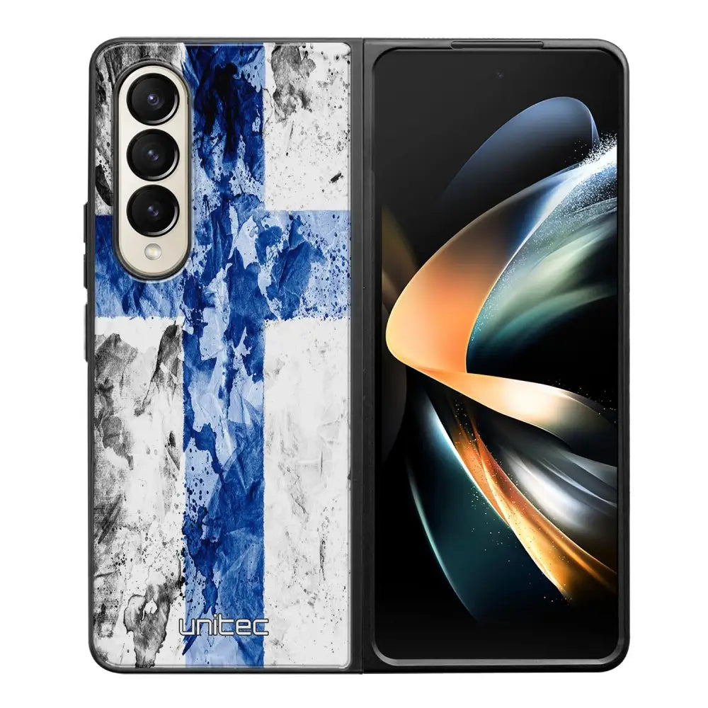 Samsung Galaxy Z Fold 4 suojakuoret - Painted Finnish Flag - Ei