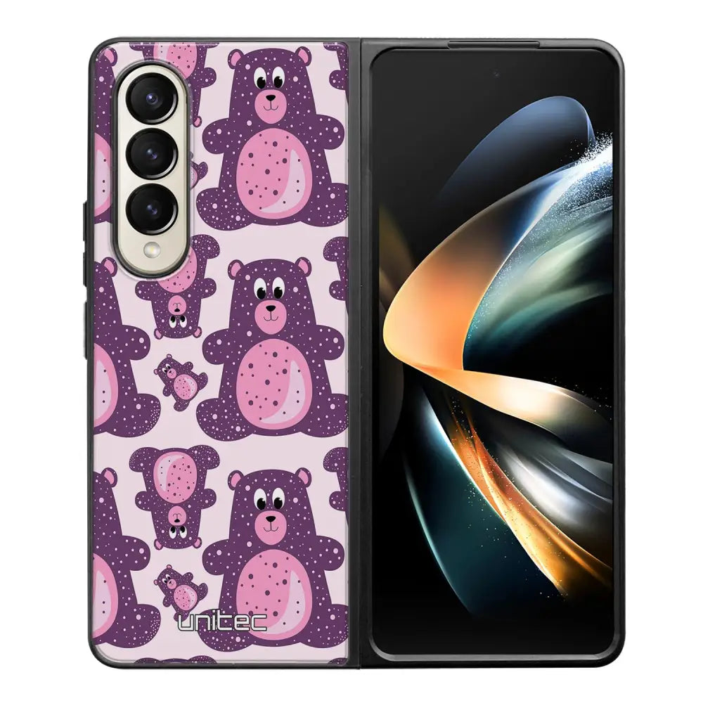 Samsung Galaxy Z Fold 4 suojakuoret - Purple Teddy Bear - Ei