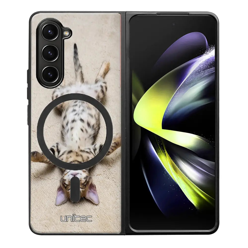 Samsung Galaxy Z Fold 5 kissa suojakuoret - Relaxing Cat