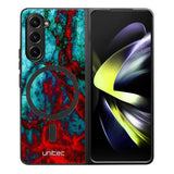 Samsung Galaxy Z Fold 5 marmori suojakuoret - Blue Red Marble