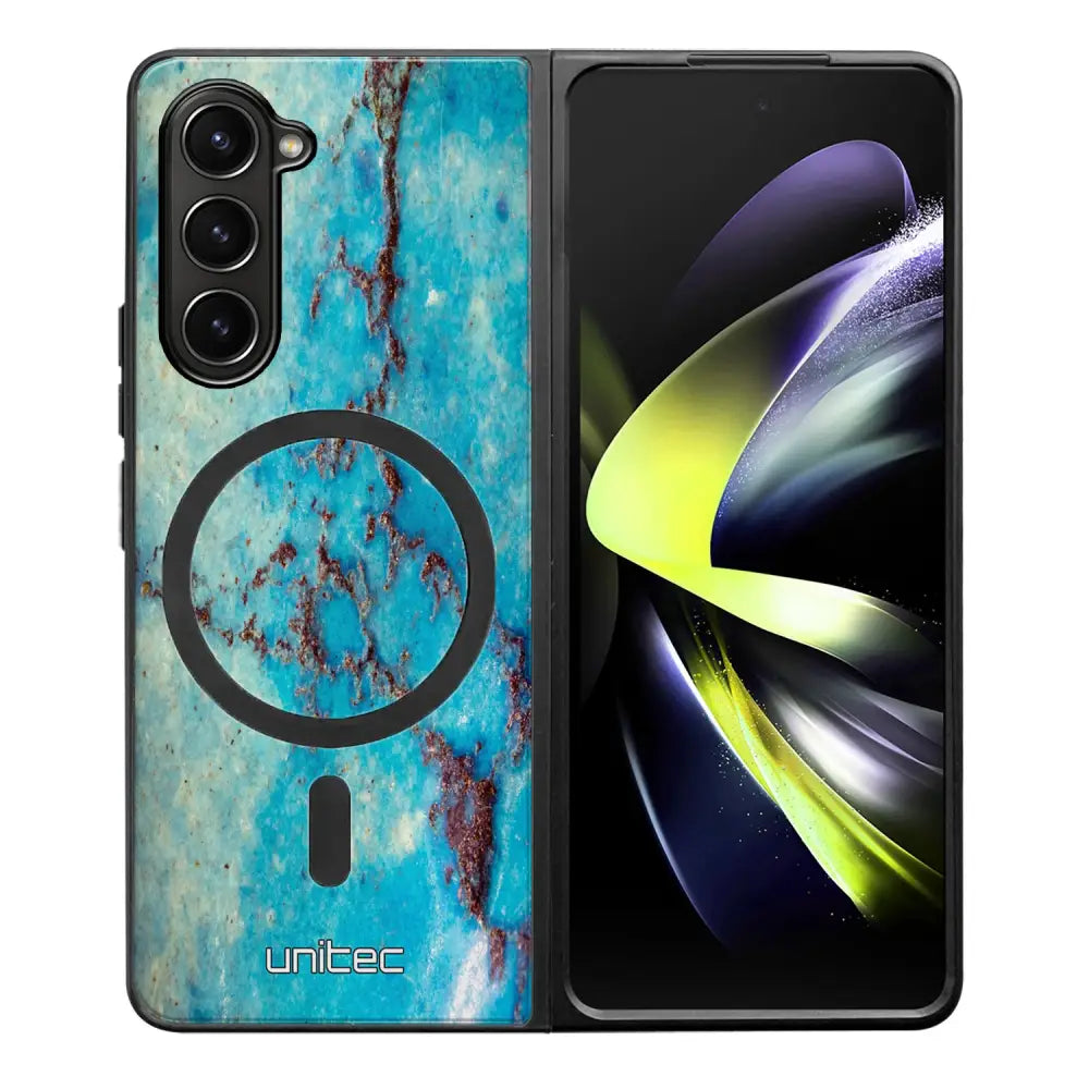 Samsung Galaxy Z Fold 5 marmori suojakuoret - Turquoise Marble