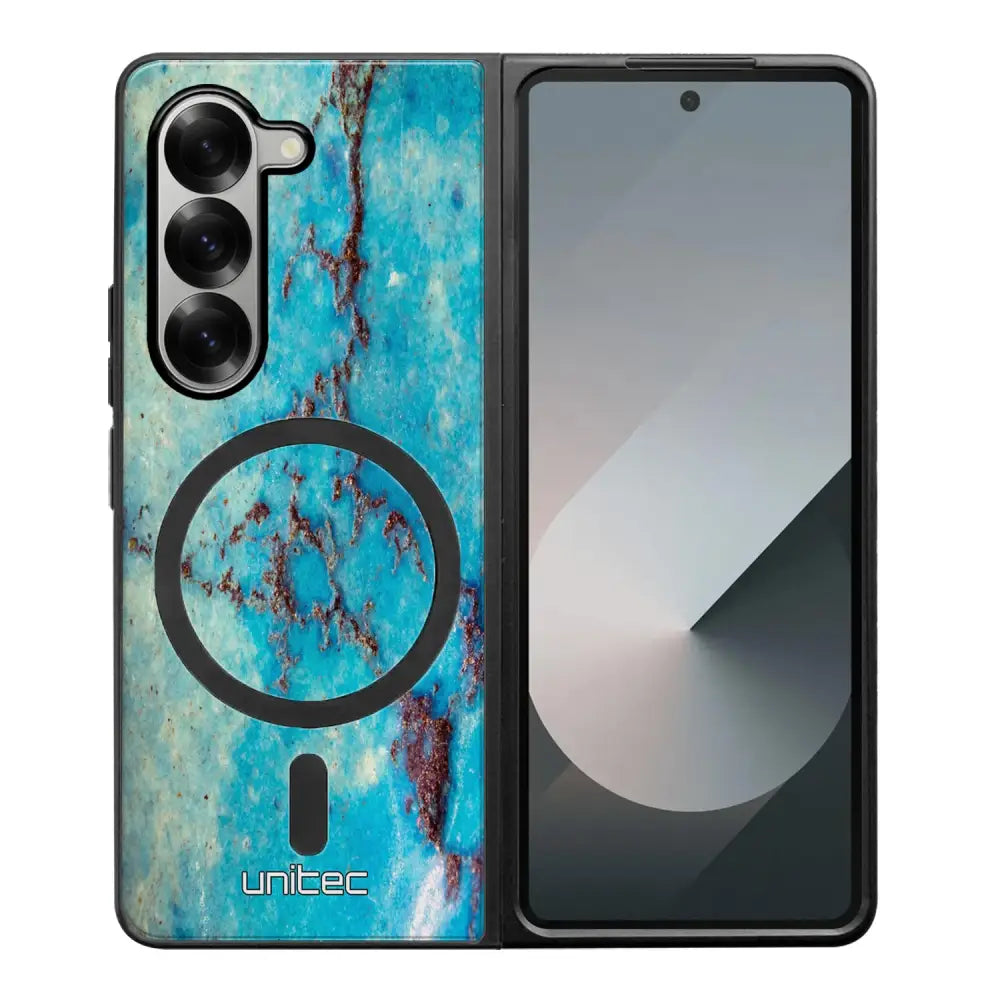 Samsung Galaxy Z Fold 6 marmori suojakuoret - Turquoise Marble