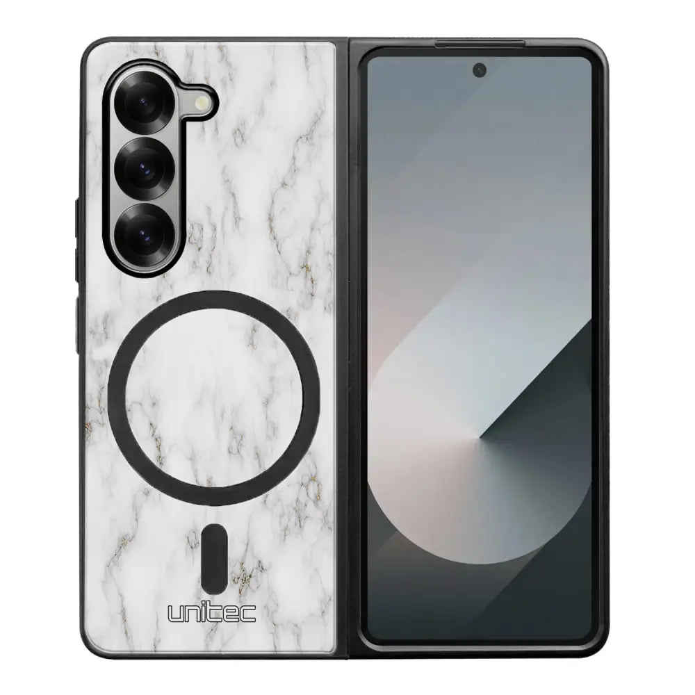 Samsung Galaxy Z Fold 6 marmori suojakuoret - White Marble