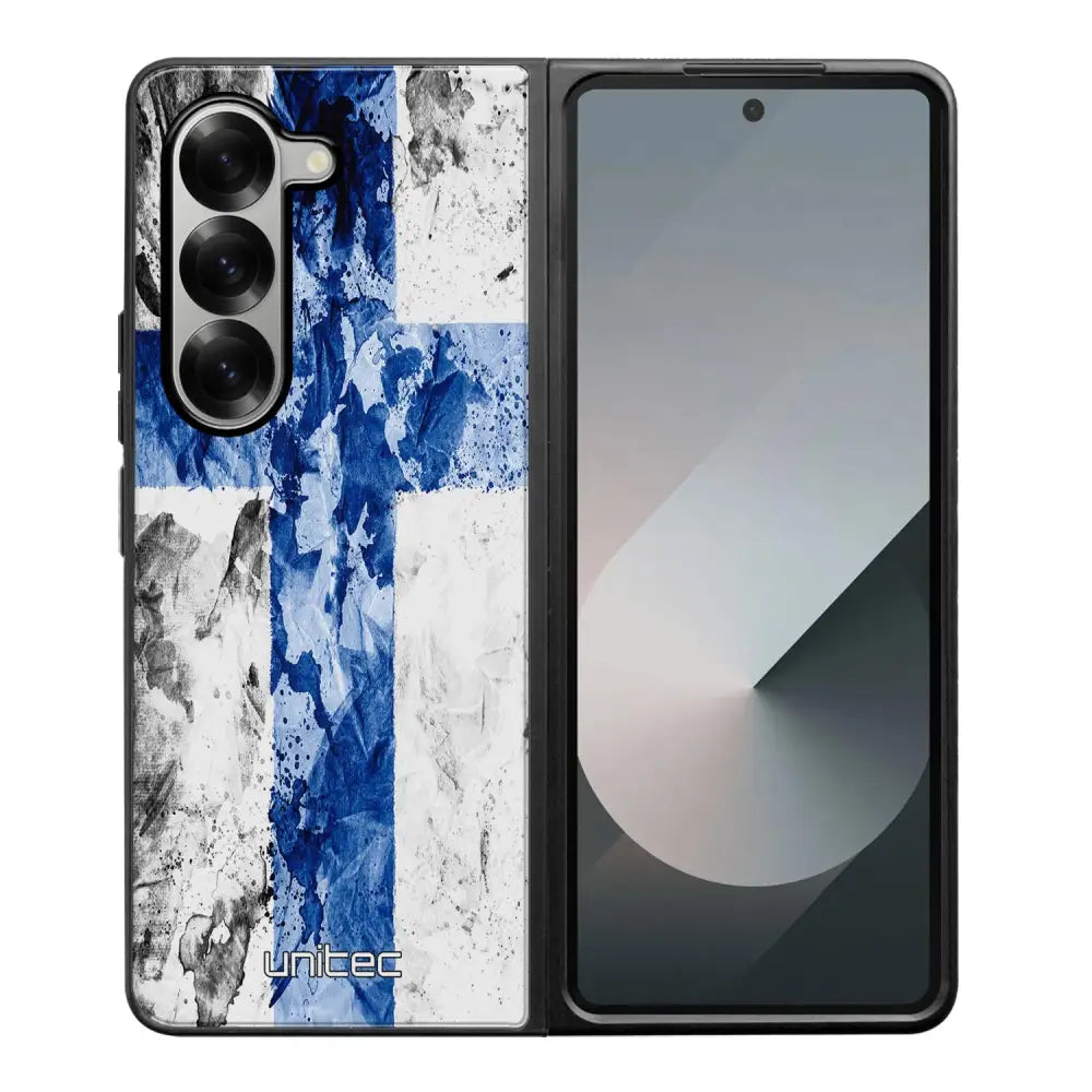 Samsung Galaxy Z Fold 6 suojakuoret - Painted Finnish Flag - Ei