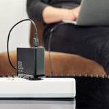 Tietokoneen / Puhelimen laturi 100W 3x USB-C + USB-A + Laturin johto 100W Musta Joyroom