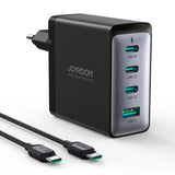 Tietokoneen / Puhelimen laturi 100W 3x USB-C + USB-A + Laturin johto 100W Musta Joyroom