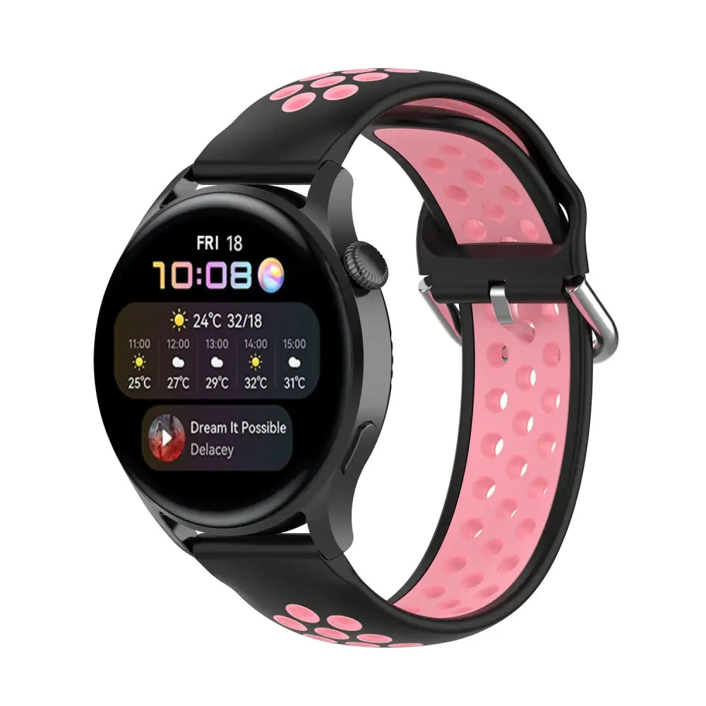 Urheiluranneke 22mm - Musta-Pinkki