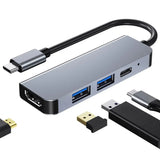 USB-C - 4K Multiport adapteri - Harmaa