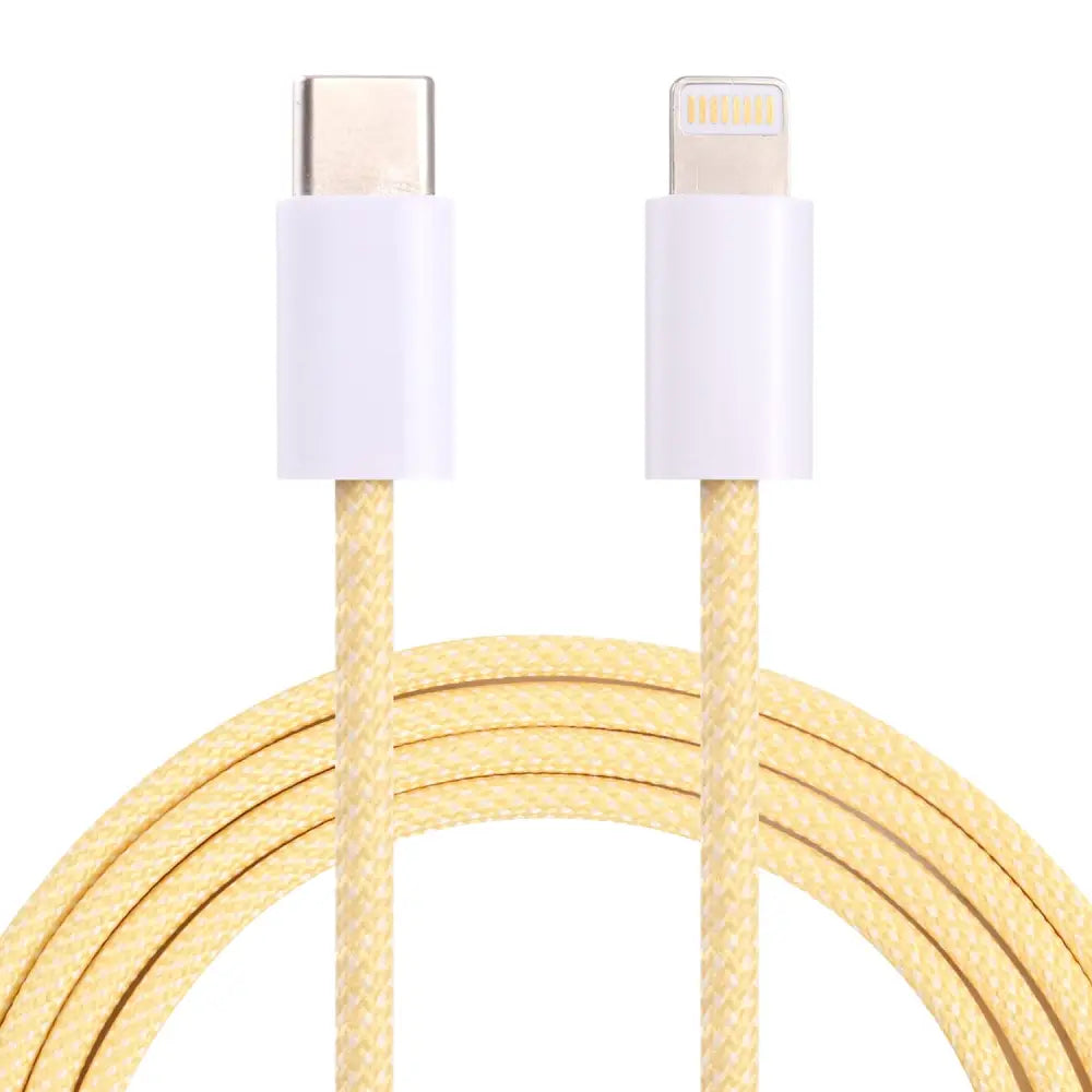 USB-C - Lightning Punottu kaapeli 1M - Keltainen