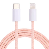 USB-C - Lightning Punottu kaapeli 1M - Pinkki