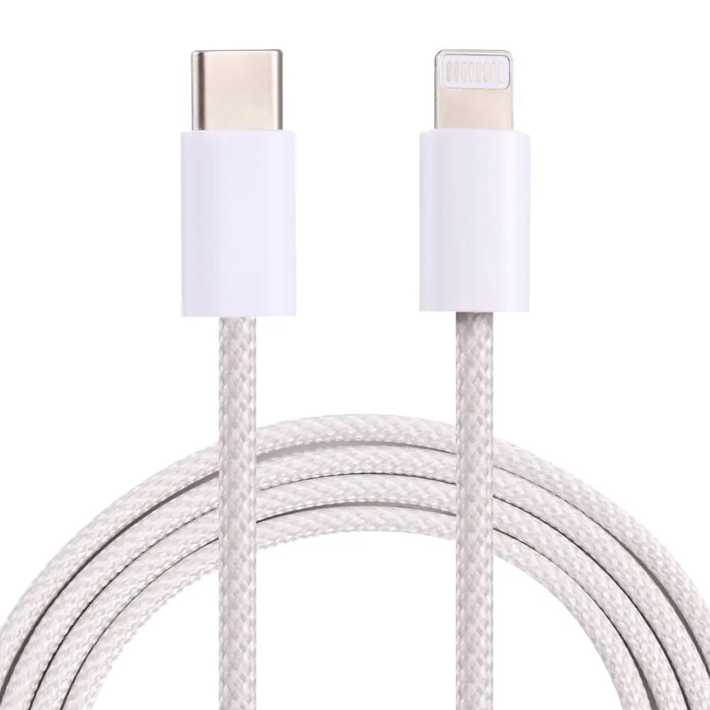 USB-C - Lightning Punottu kaapeli 1M - Valkoinen