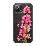 Xiaomi Mi 11 Lite kukka suojakuoret - Pink Flowers - Ei