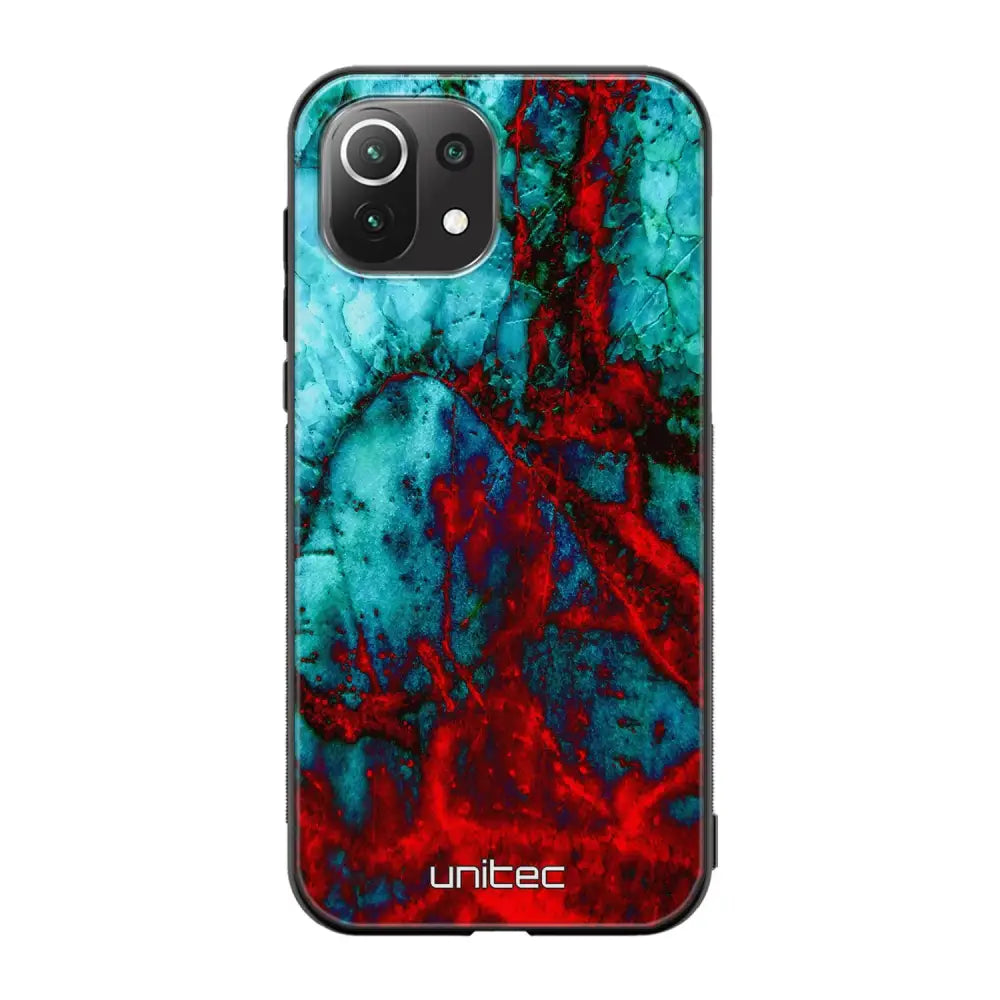 Xiaomi Mi 11 Lite marmori suojakuoret - Blue Red Marble - Ei