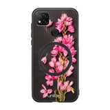 Xiaomi Redmi 9C NFC kukka suojakuoret - Pink Flowers