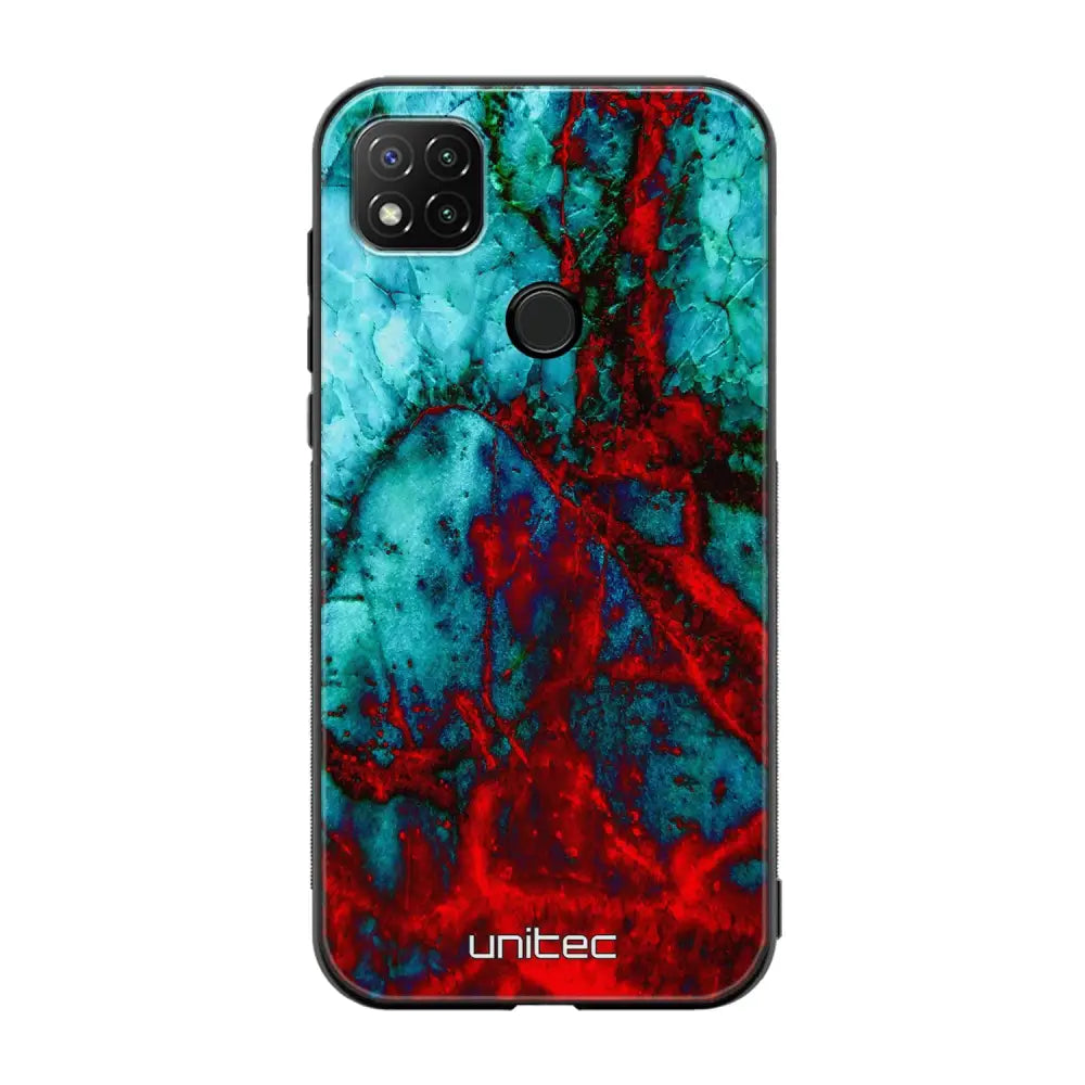 Xiaomi Redmi 9C NFC marmori suojakuoret - Blue Red Marble - Ei