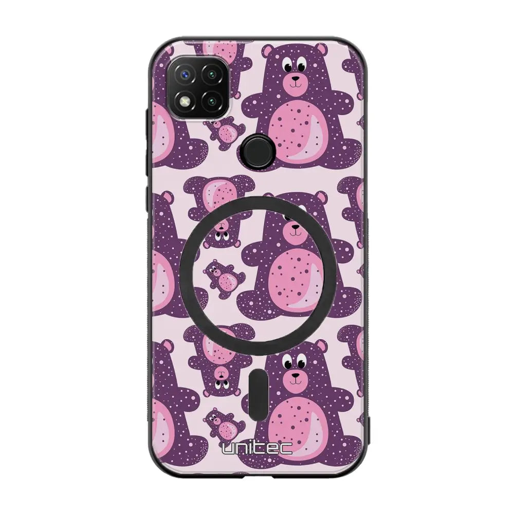 Xiaomi Redmi 9C NFC suojakuoret - Purple Teddy Bear