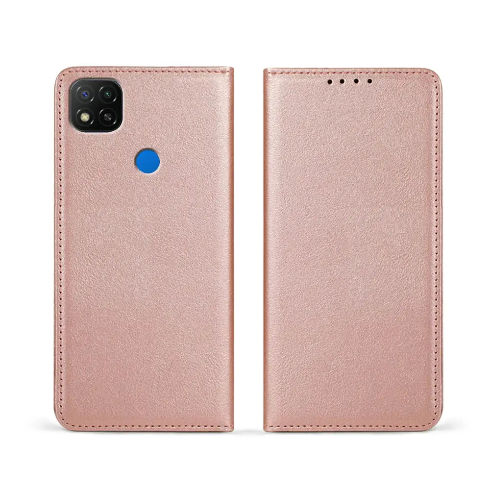 Xiaomi Redmi 9C NFC Unitec Lompakko Suojakotelo Ruusukulta