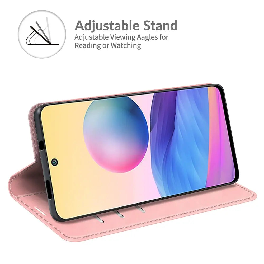 Xiaomi Redmi Note 10 5G Unitec Lompakko Suojakotelo Ruusukulta