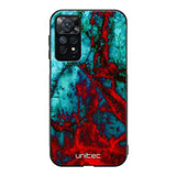 Xiaomi Redmi Note 11 marmori suojakuoret - Blue Red Marble - Ei
