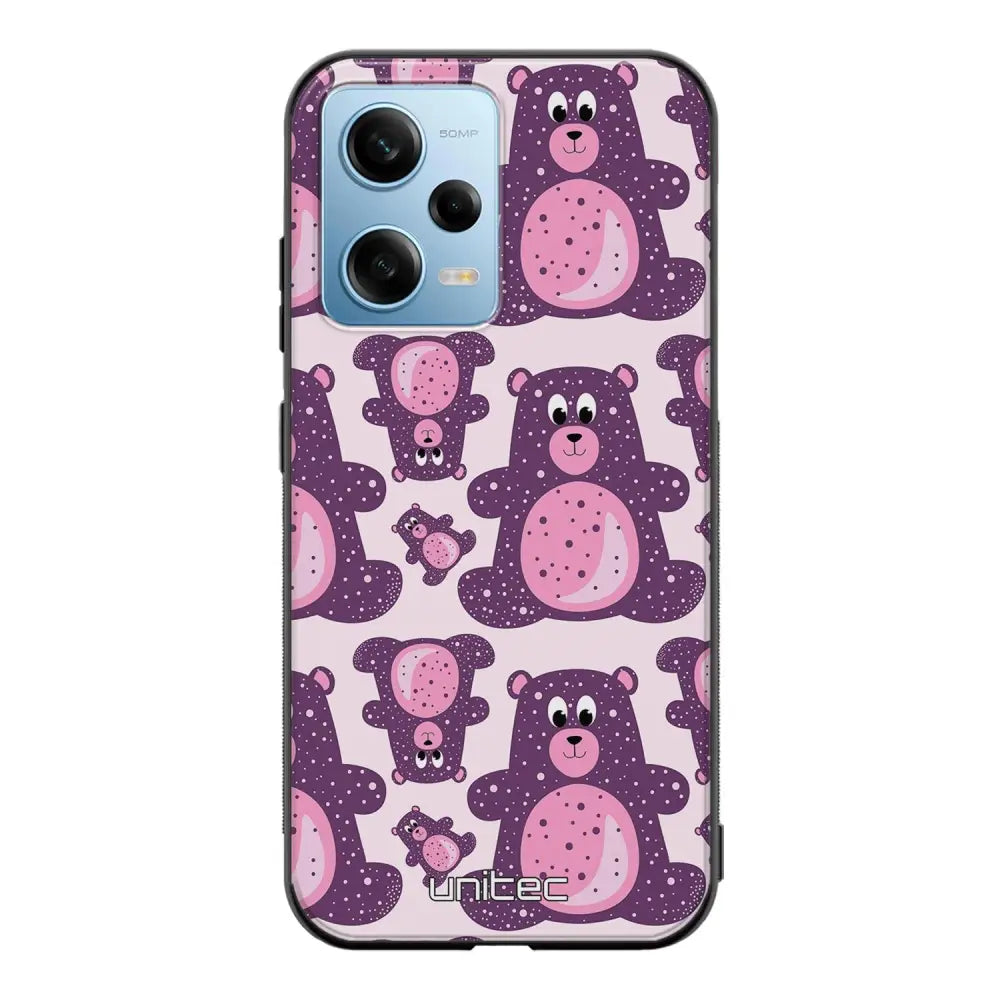 Xiaomi Redmi Note 12 5G suojakuoret - Purple Teddy Bear - Ei