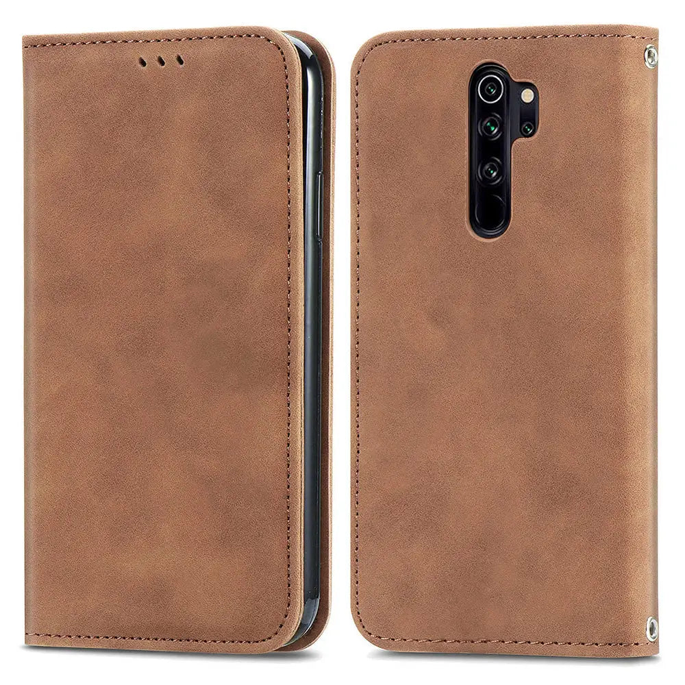 Xiaomi Redmi Note 8 Pro Unitec Lompakko Suojakotelo Ruskea