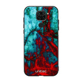 Xiaomi Redmi Note 9 marmori suojakuoret - Blue Red Marble - Ei