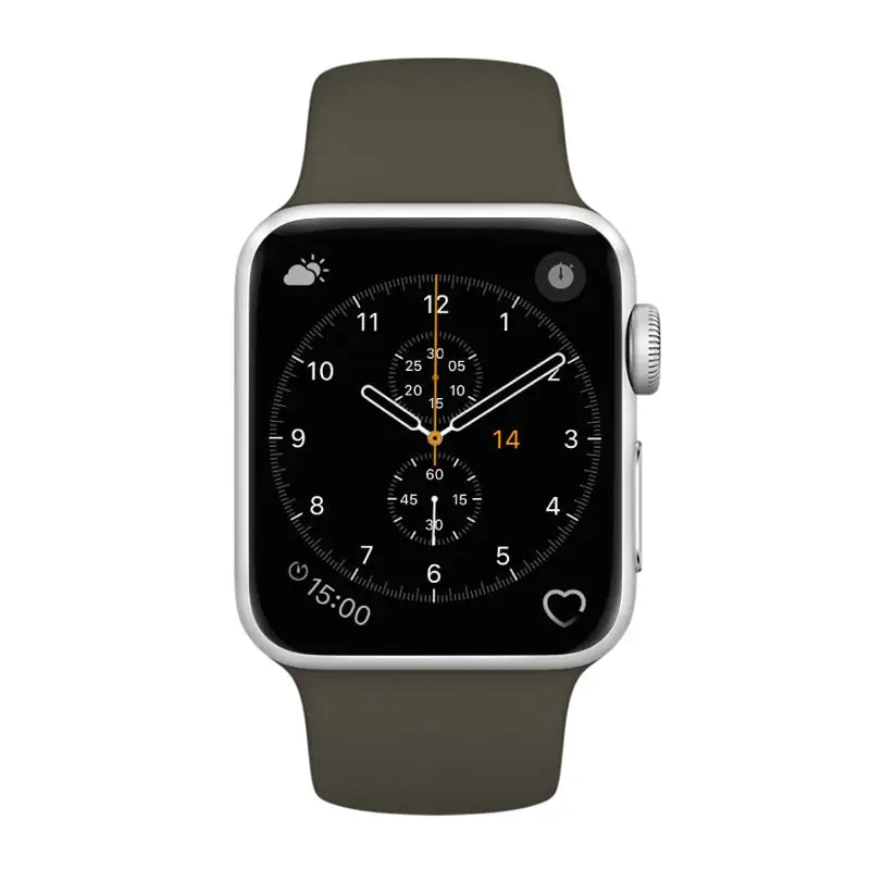 Apple Watch 38 / 40 / 41 mm Silikoniranneke - S/M - Army Green - Vihreä