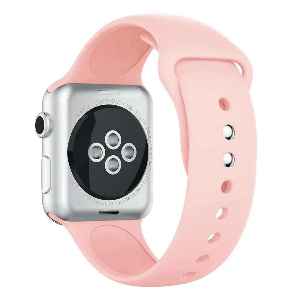 Apple Watch 38 / 40 / 41 mm Silikoniranneke - S/M - Vaaleanpunainen