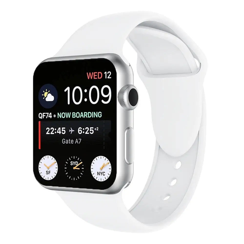 Apple Watch 38 / 40 / 41 mm Silikoniranneke - S/M - Valkoinen