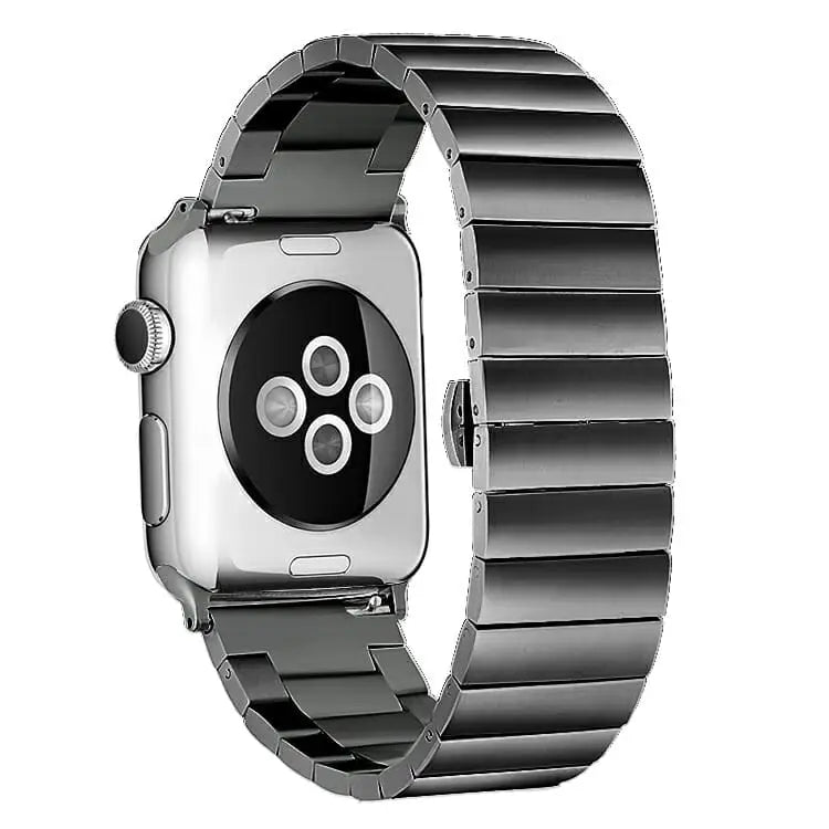 Apple Watch 42 / 44 / 45 mm Metalliranneke - Musta