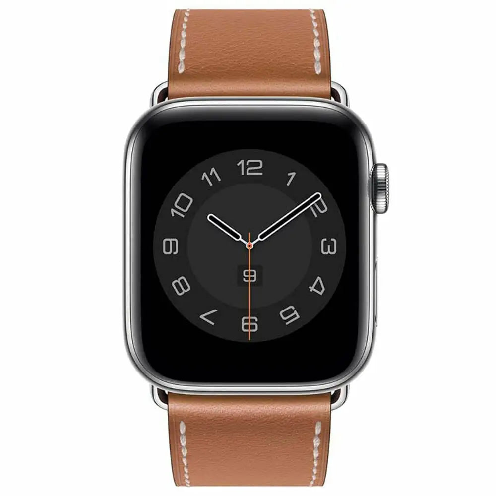 Apple Watch 42 / 44 / 45 mm Nahkaranneke - Ruskea