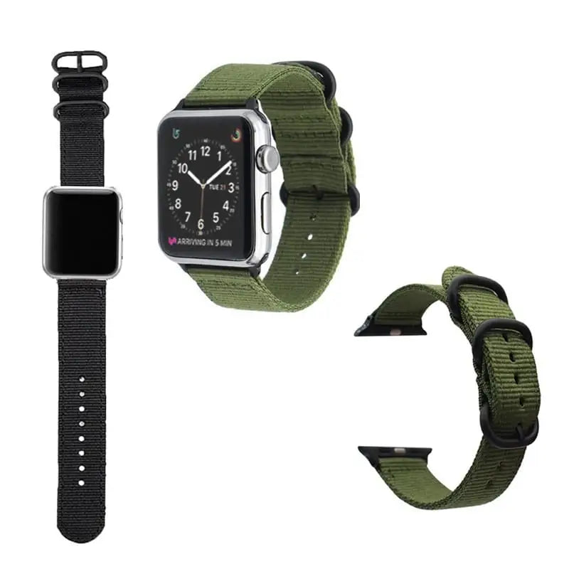 Apple Watch 42 / 44 / 45 mm Nato-ranneke - Harmaa