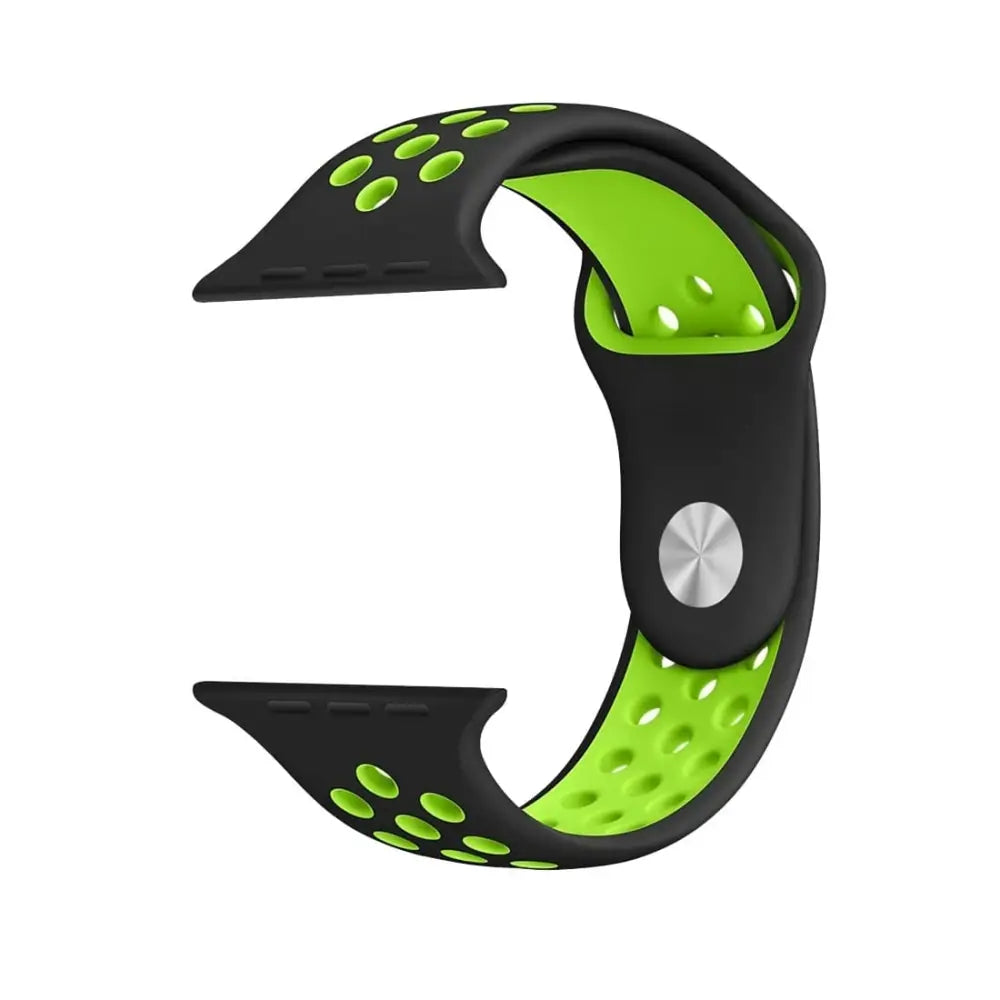 Apple Watch 42 / 44 / 45 mm Urheiluranneke - Musta/Vihreä