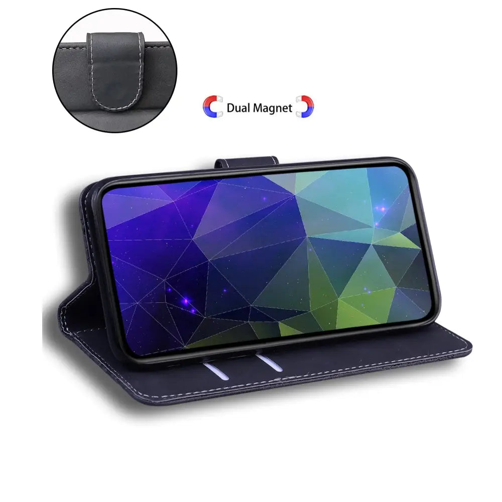 Mustan lompakko suojakotelo Honor 200, magneettisuljenta ja korttipaikat