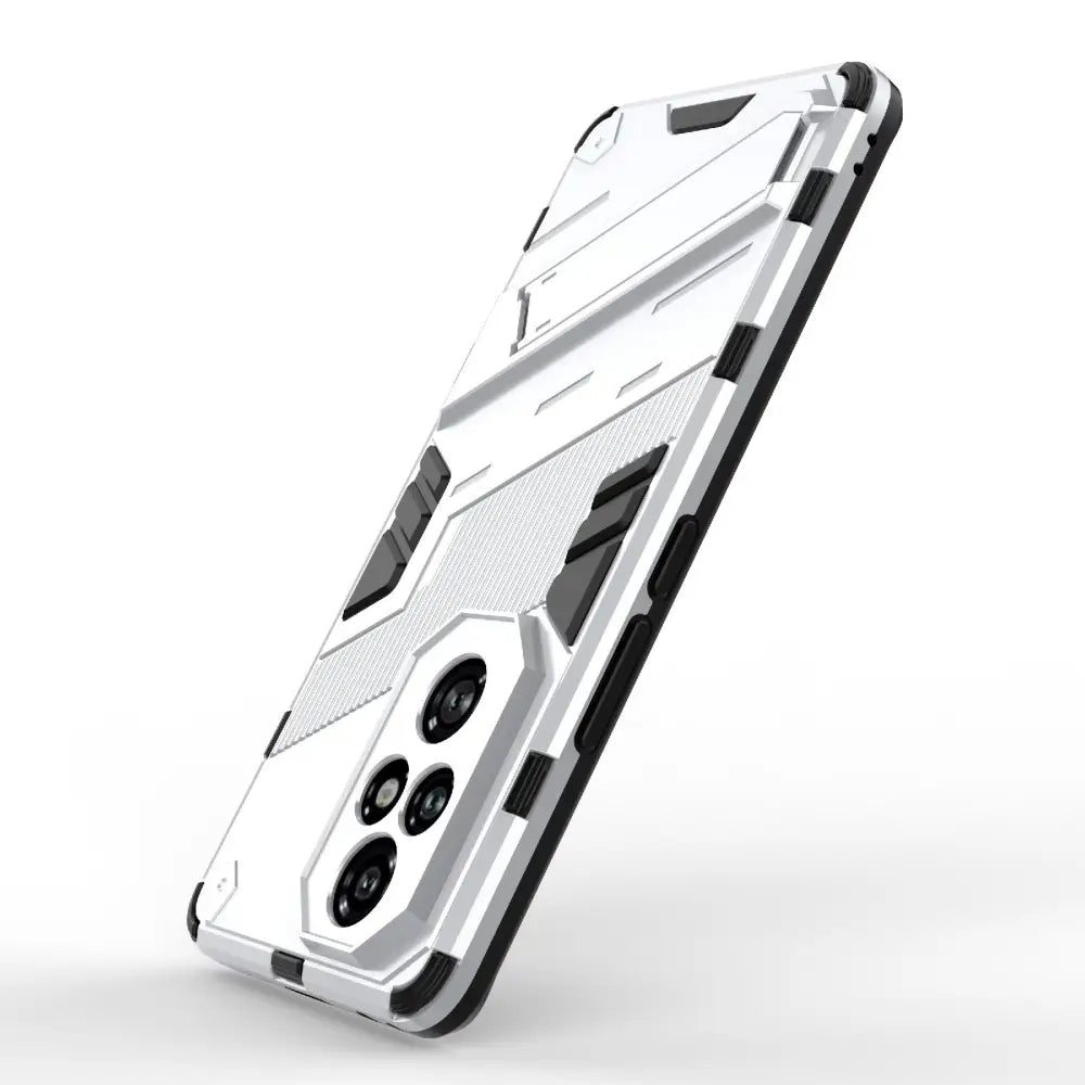 Valkoinen ja musta Pro Armor Suojakotelo Honor 200 Pro, sisäänrakennettava kickstand